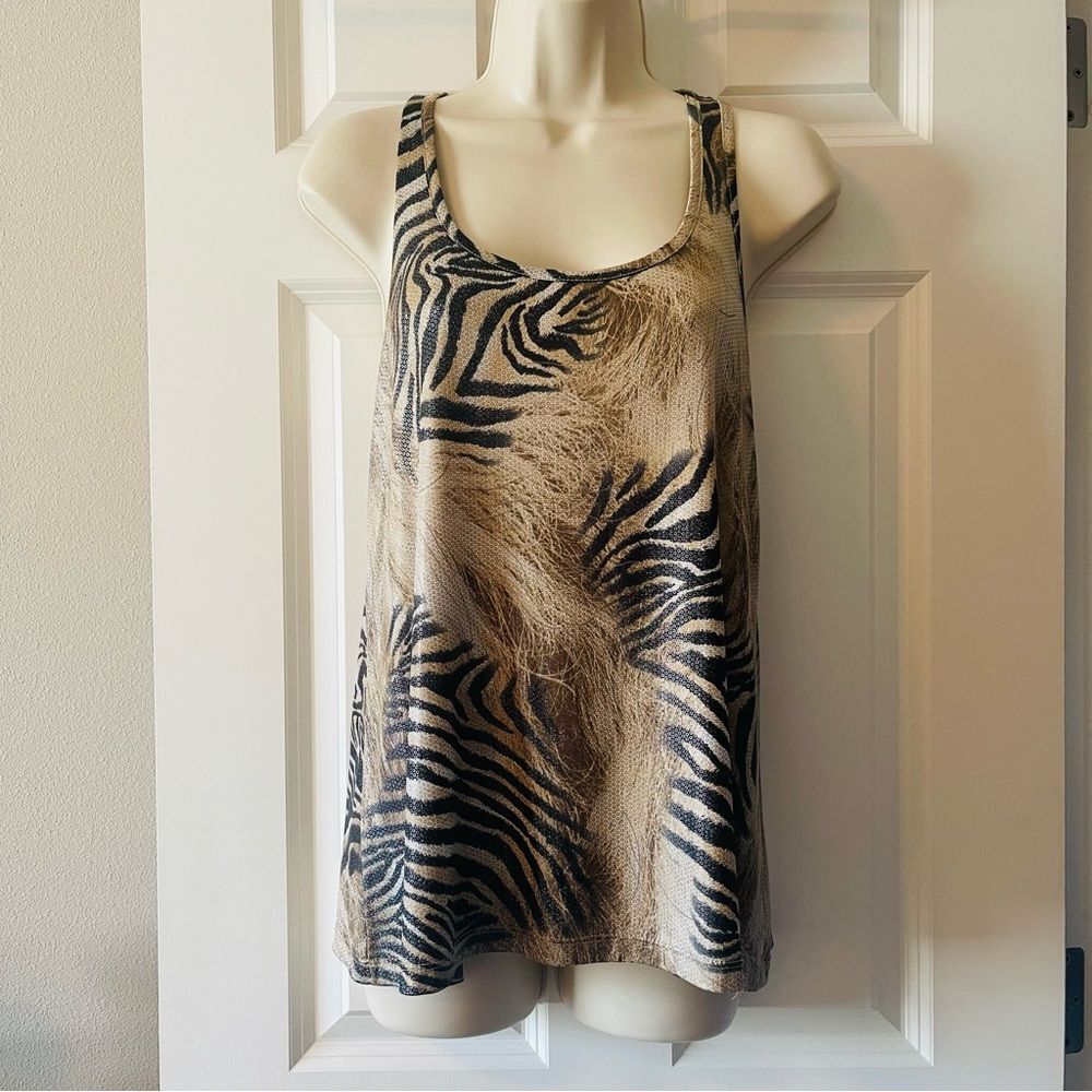 Daytrip Women's Size M Sleeveless Tank Top Animal Print Scoop Neck Racerback